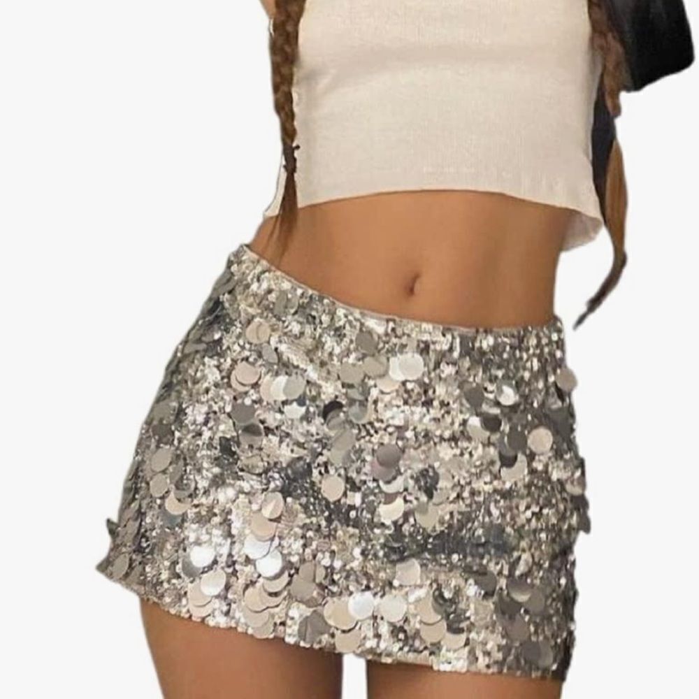 Silver sequin skirt - Picture 7 of 10